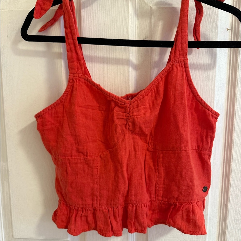 Roxy Red/Orange Tie Strap Camisole Top